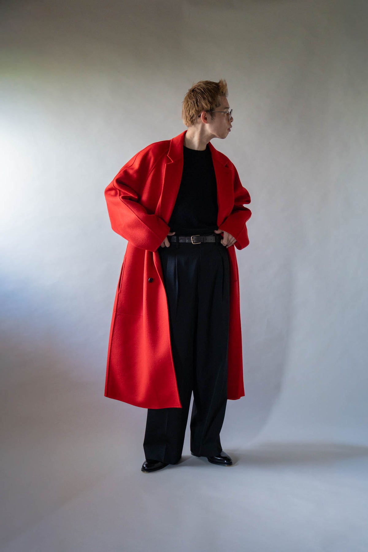 W/CA DOUBLE FACE NOTCH LAPEL COAT(ST.1544)