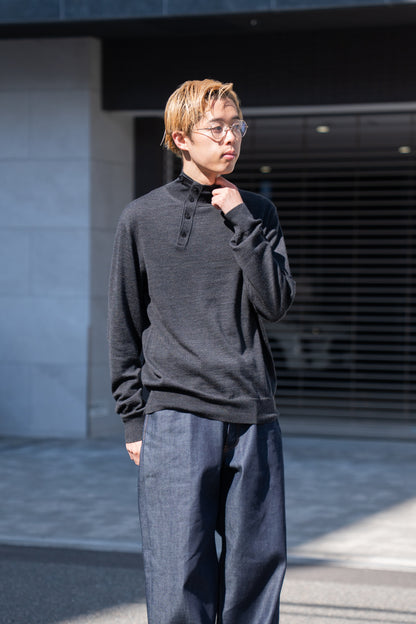 WOOL HIGH-NECK KNIT PULLOVER