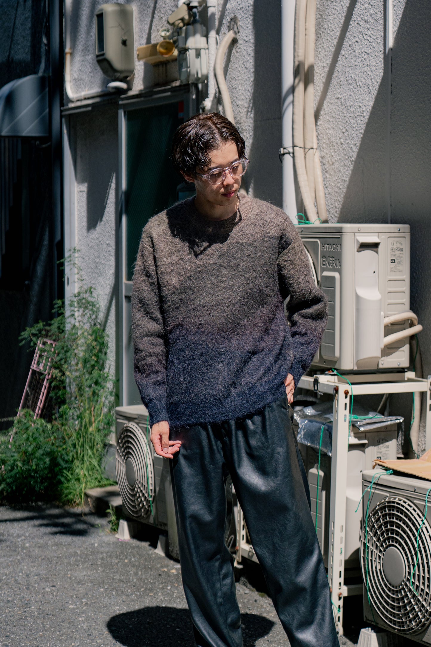 GRADATION MOHAIR KNIT LS