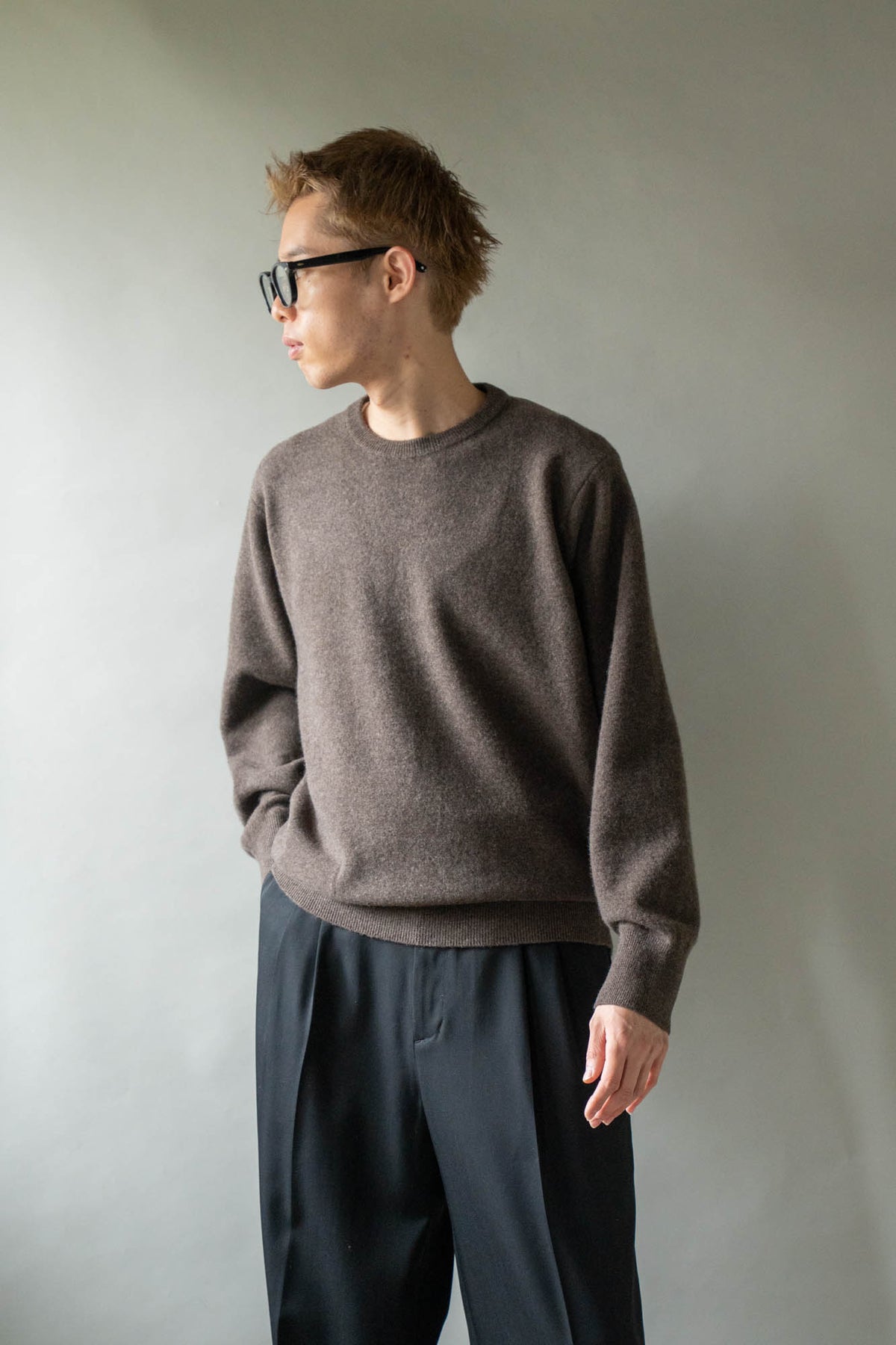 EXTRA FINE WOOL KNIT CREW NECK LS(ST.1634)