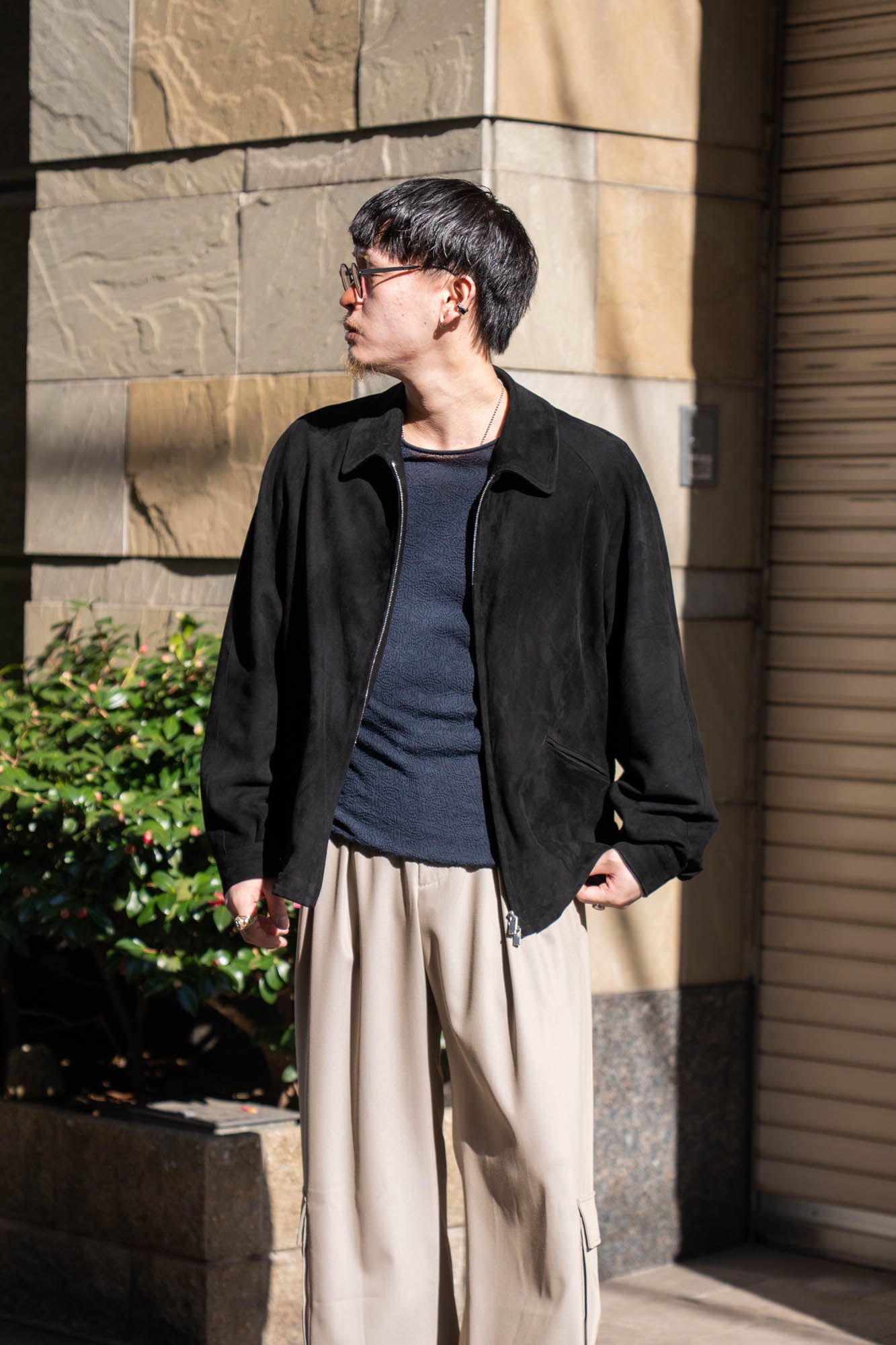 sheep suede light blouson