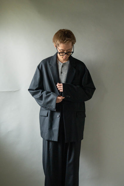 WOOL FLANNEL OVERSIZED SINGLE BREASTED JACKET(ST.1593)