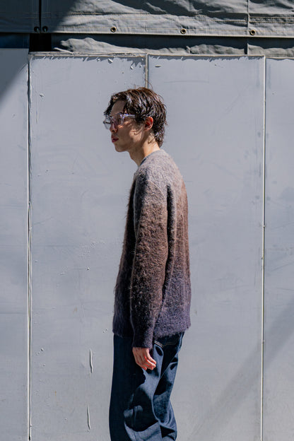 GRADATION MOHAIR KNIT CARDIGAN