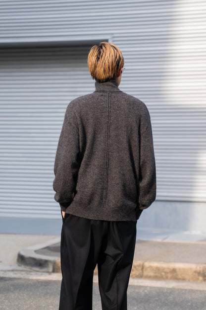 WOOL/ALPACA KNIT LOOSE TURTLE NECK PO(ST.1295)