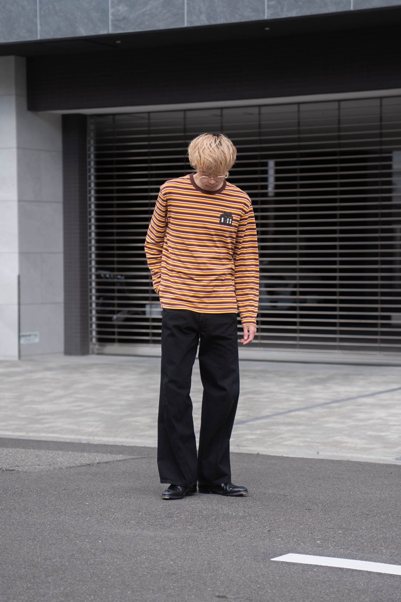 Hand-Embroidered Stripe Long Sleeve T-Shirt