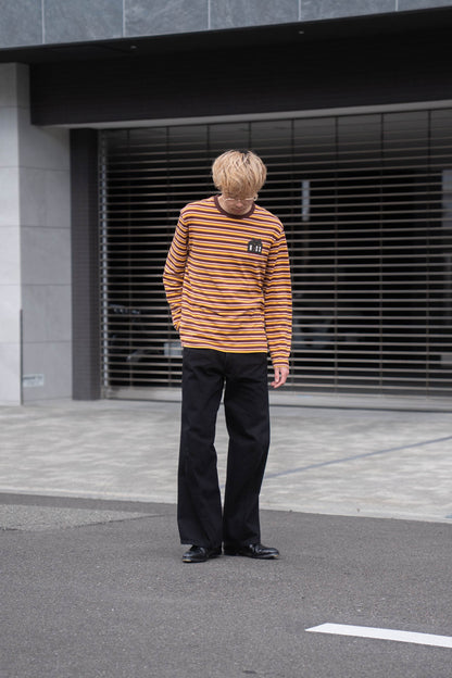 Hand-Embroidered Stripe Long Sleeve T-Shirt