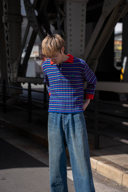 KNITTED CROPPED POLO SHIRT