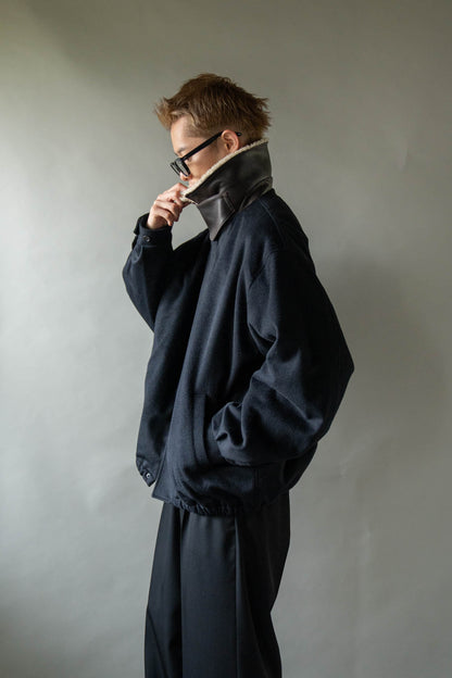 MOUTON COLLAR WOOL CASHMERE PADDED JACKET(ST.1546)