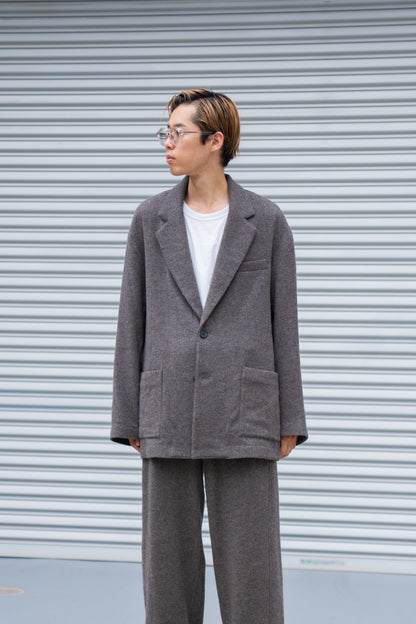 WOOL/CASHMERE FLEECE SINGLE BREASTED JACKET(ST.1268)
