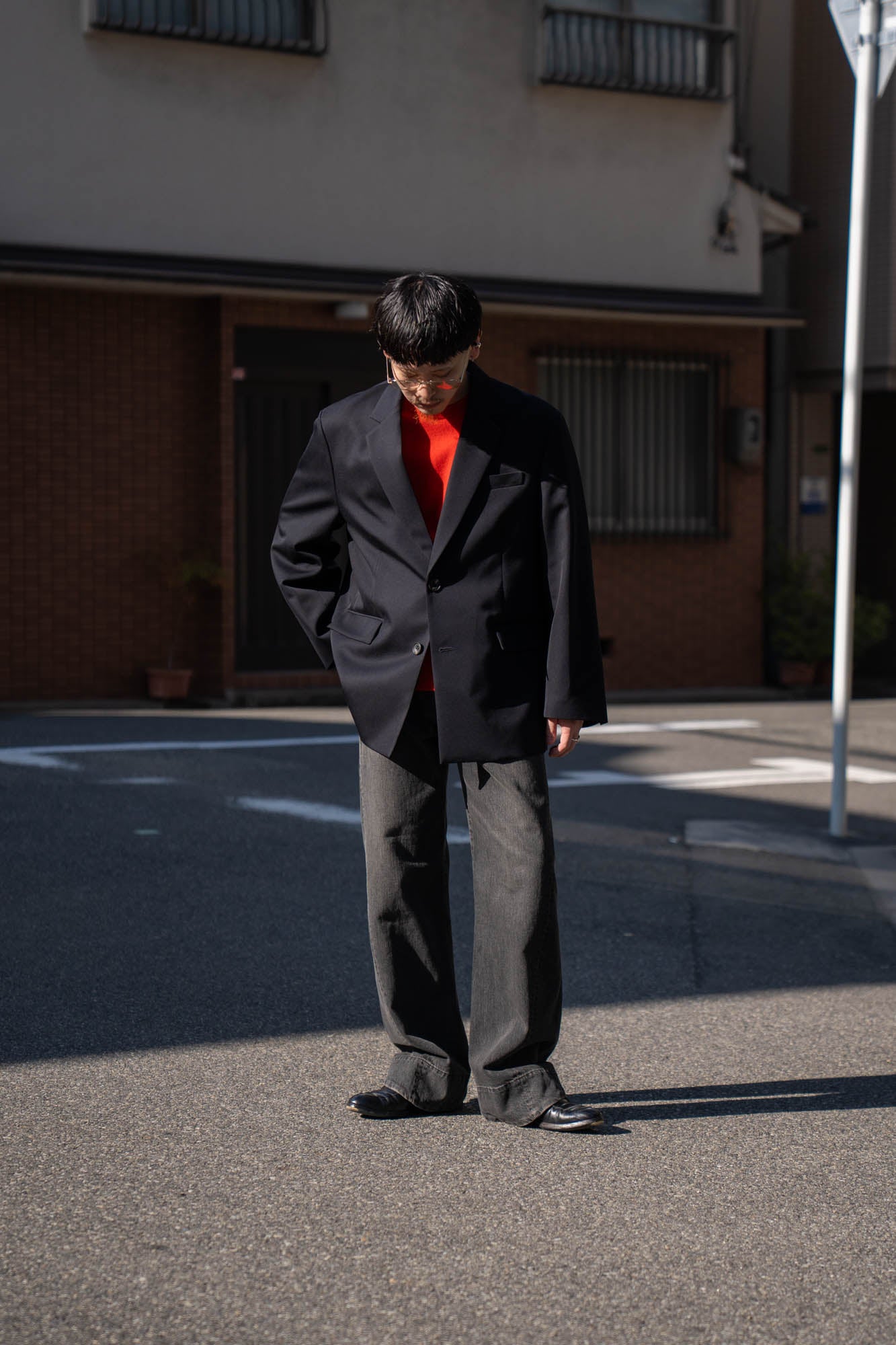 WOOL KERSEY OVERSIZED SINGLE BREASTED JACKET(ST.1413)