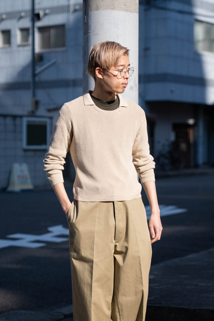 Roll Up Patched Knit in Marcerized Cotton