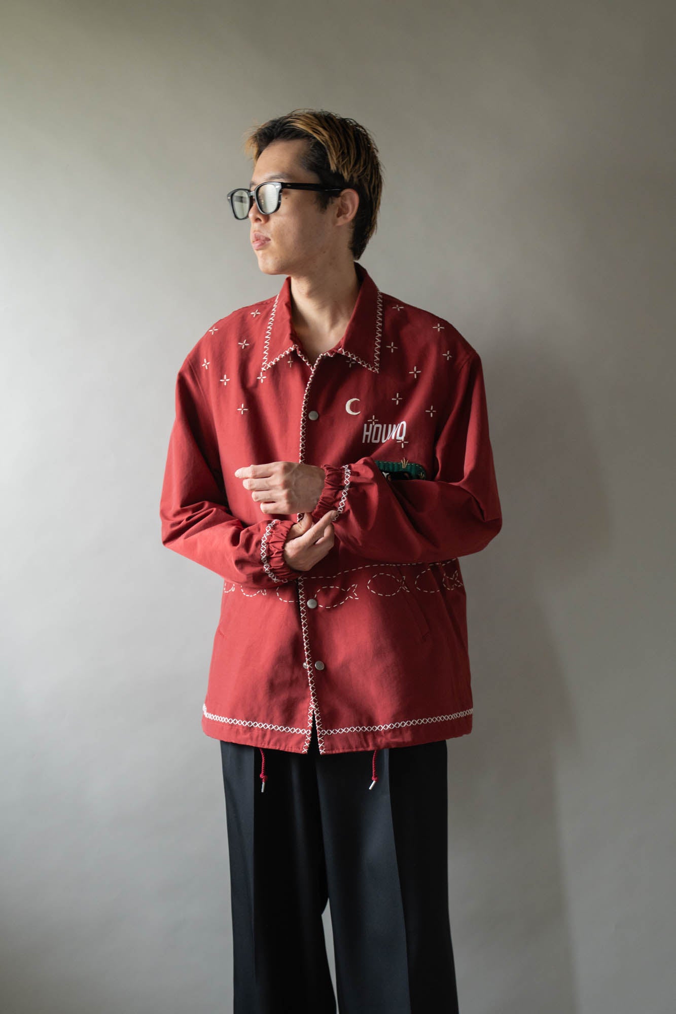 Cross-stitch coach jacket