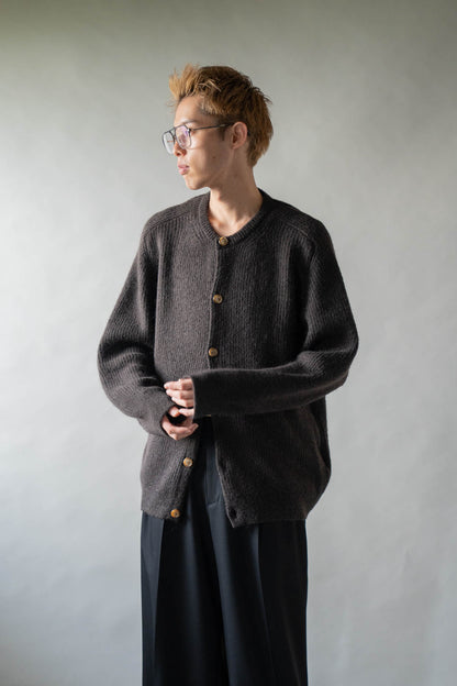CREW-NECK KNIT CARDIGAN