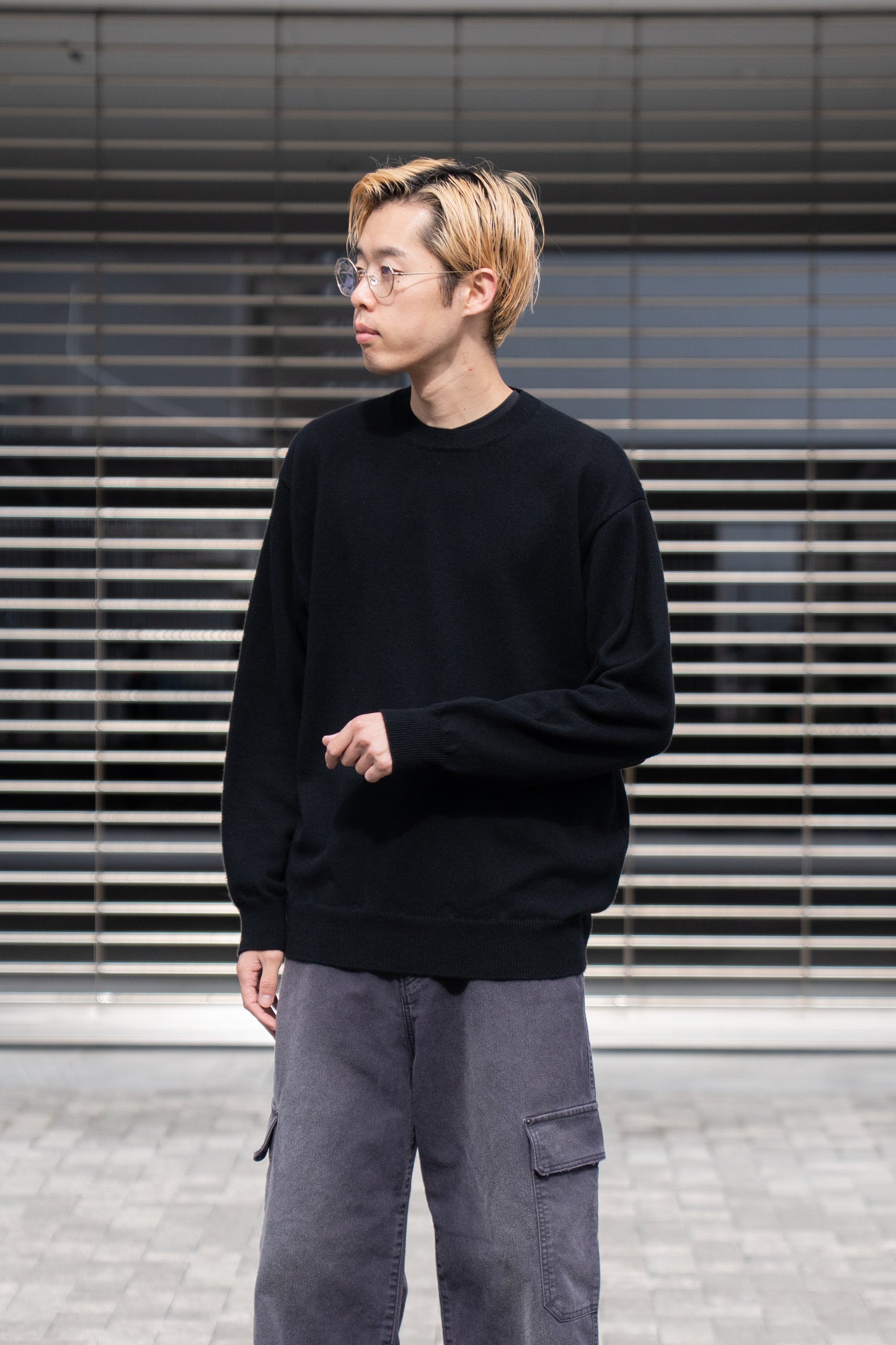 RIGID CASHMERE GARMENT DYED SWEATER P/O