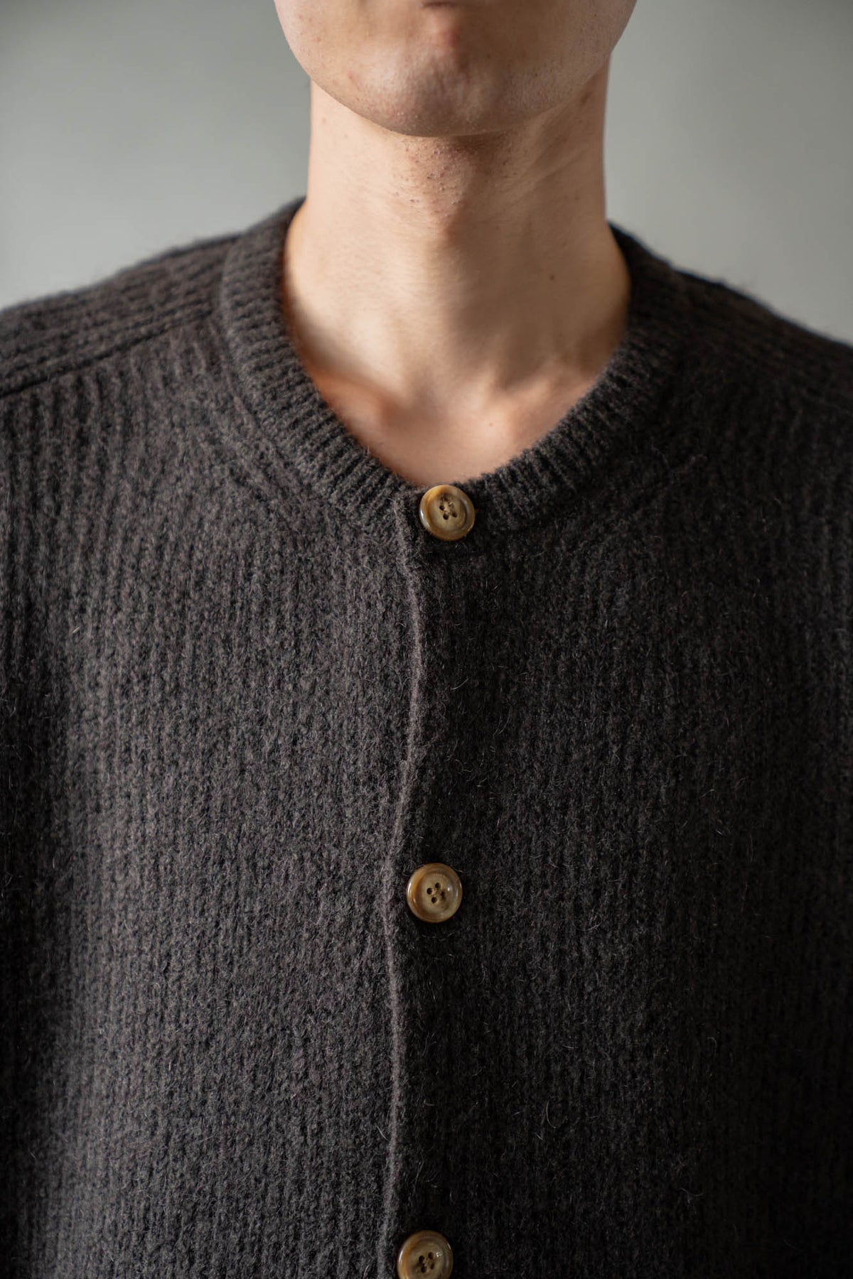 CREW-NECK KNIT CARDIGAN