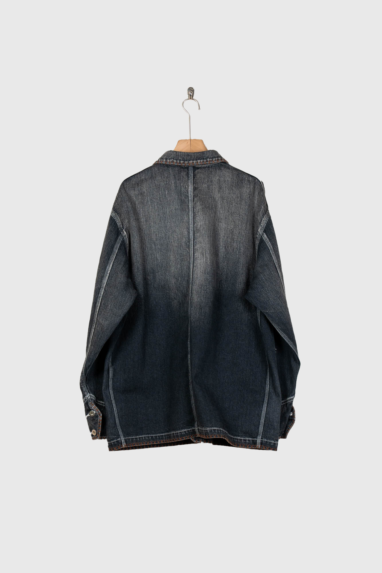 Hand-Embroidered Denim Coverall