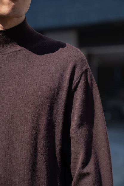 WOOL HIGH-NECK KNIT PULLOVER