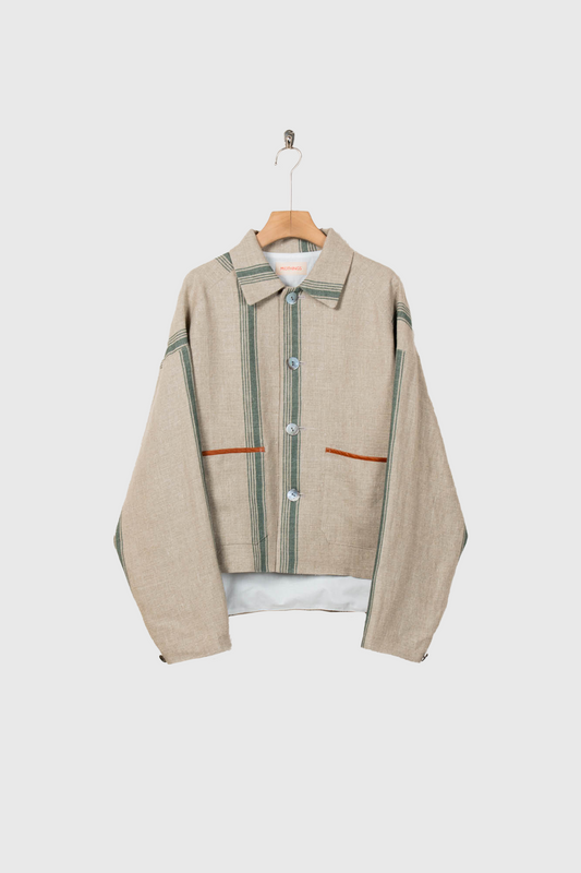 FLLOWER SAK LINEN STRIPE JACKET