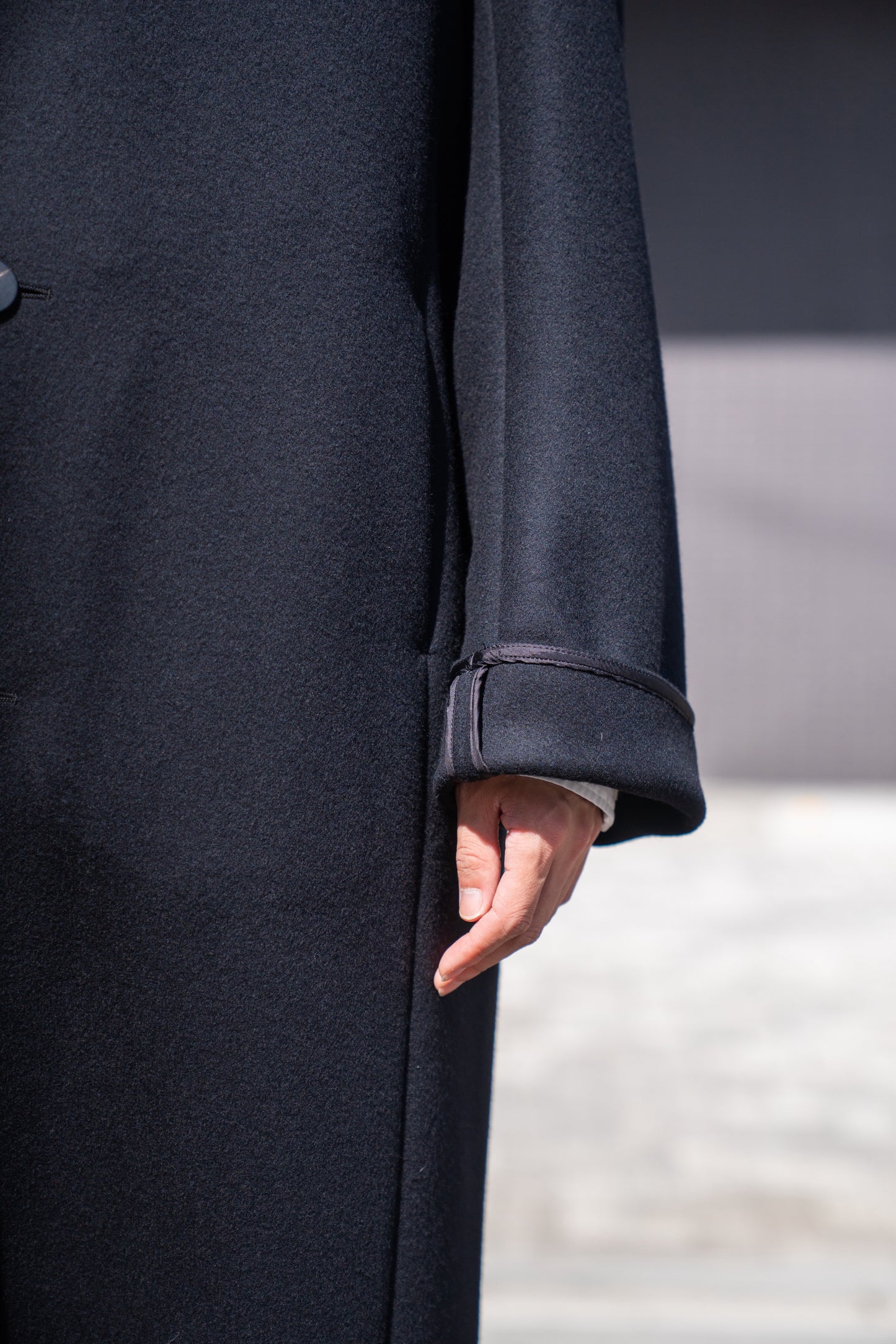 SOUTIEN COLLAR OVERCOAT IN DOUBLE FACE BEAVER