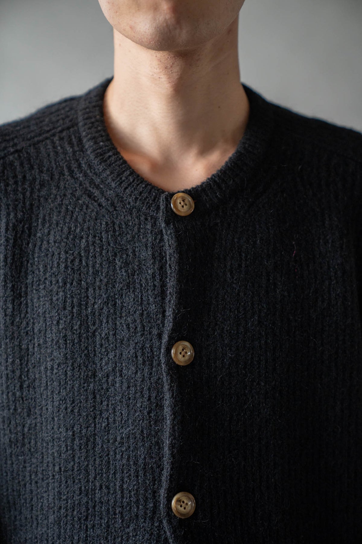 CREW-NECK KNIT CARDIGAN