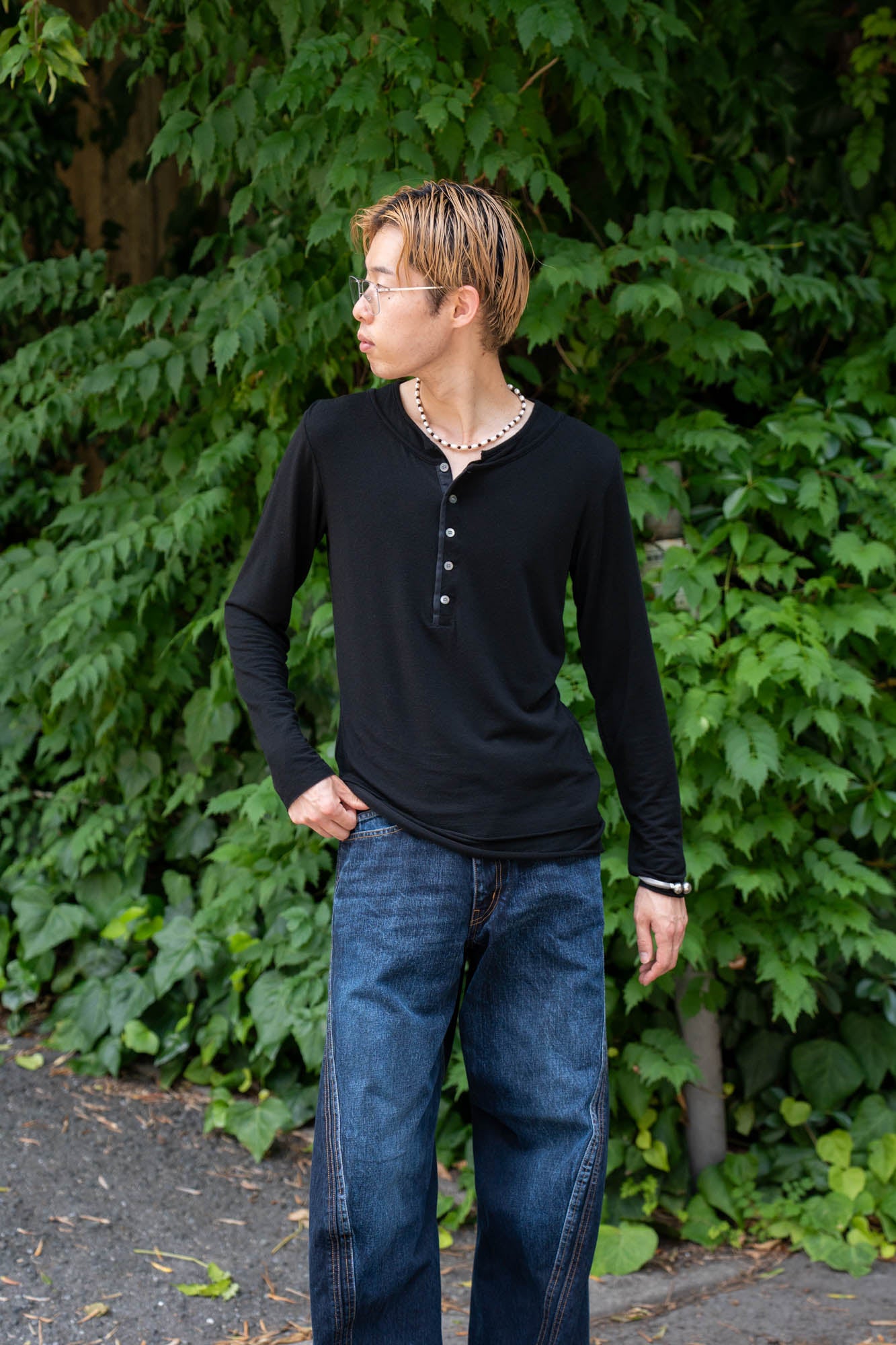 LAYERED HENLEY-NECK SHIRT .16