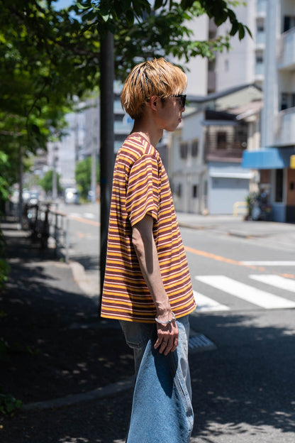 Hand-Embroidered Stripe T-Shirt