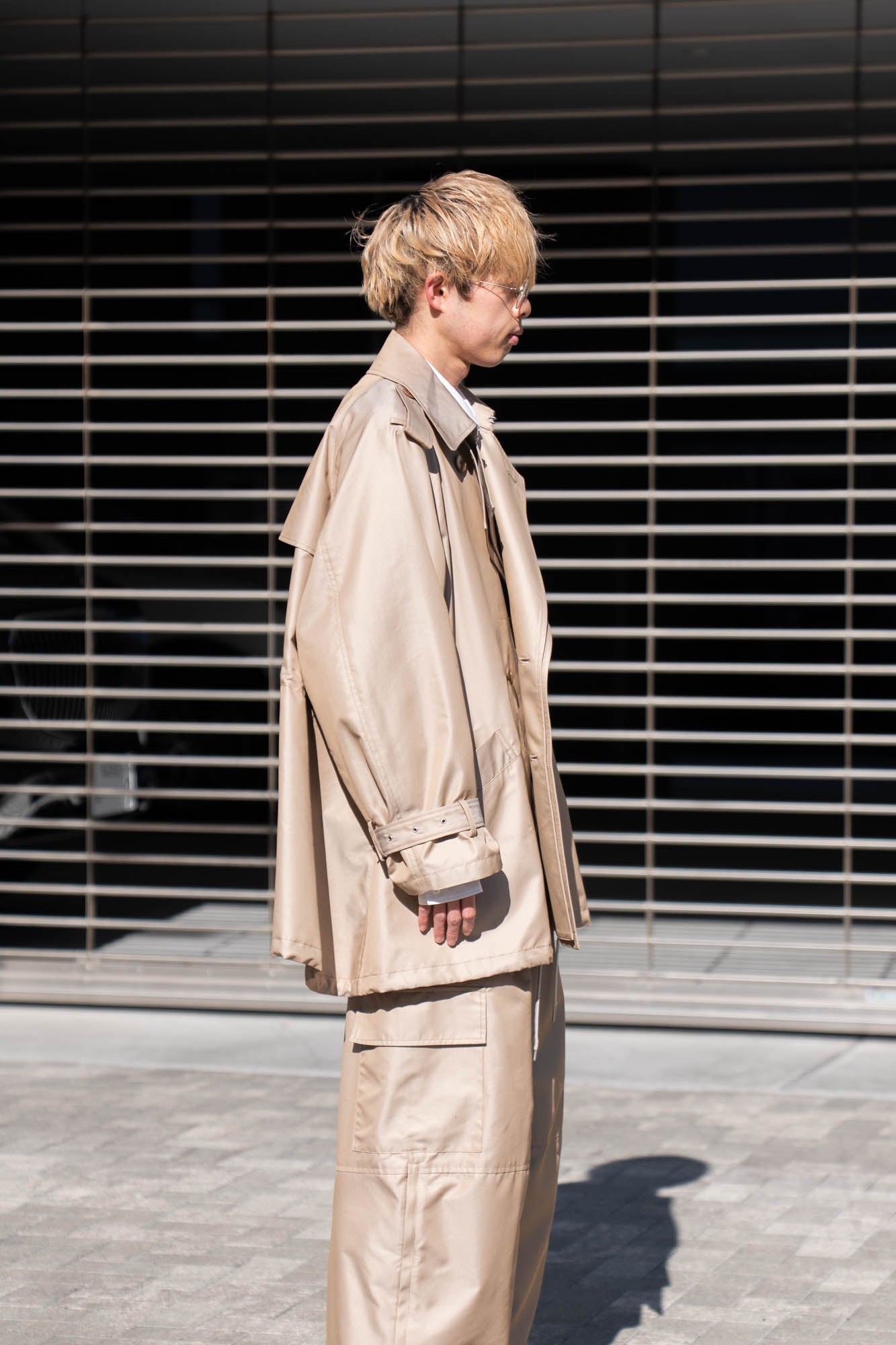 Giza cotton short trench coat