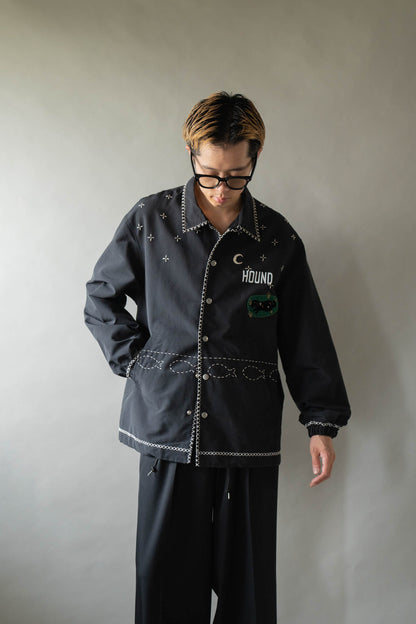 Cross-stitch coach jacket