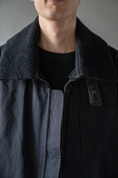 DETATCHABLE COLLAR RESIN-FINISH COTTON JACKET(ST.1576)