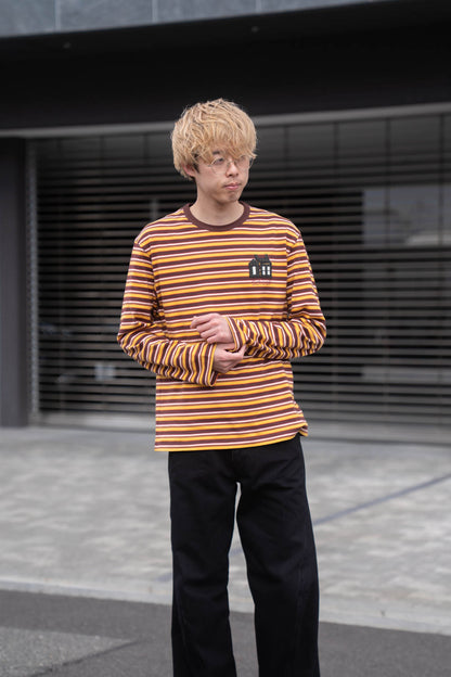 Hand-Embroidered Stripe Long Sleeve T-Shirt