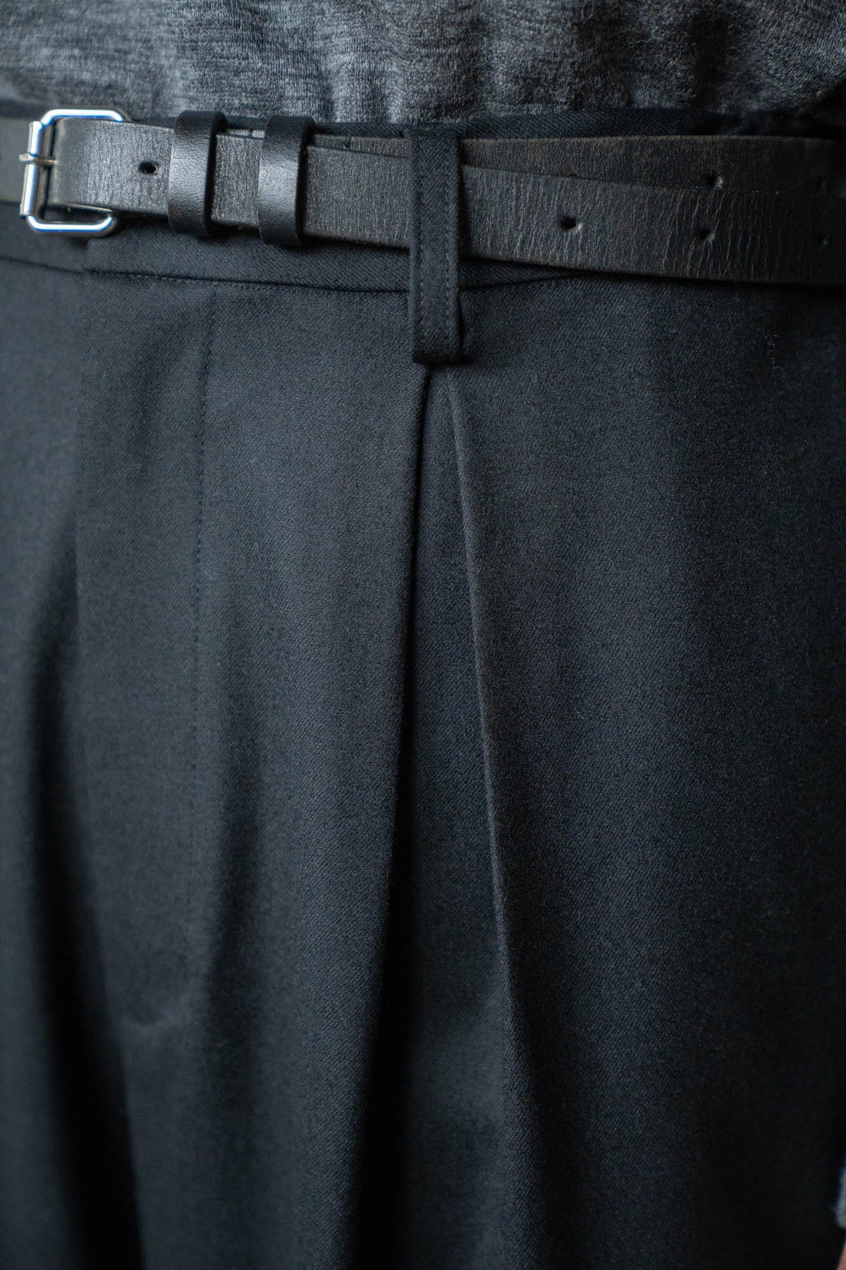 WOOL FLANNEL EASY WIDE TROUSERS(ST.1609)