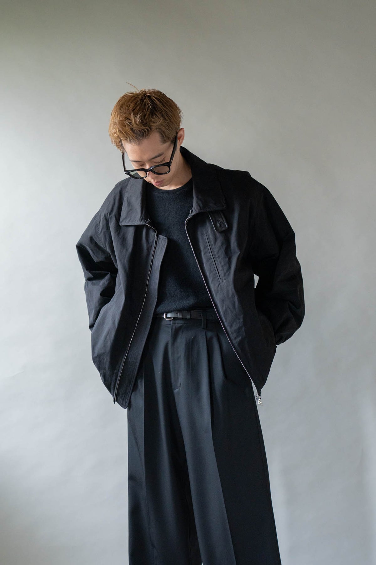 DETATCHABLE COLLAR RESIN-FINISH COTTON JACKET(ST.1576)