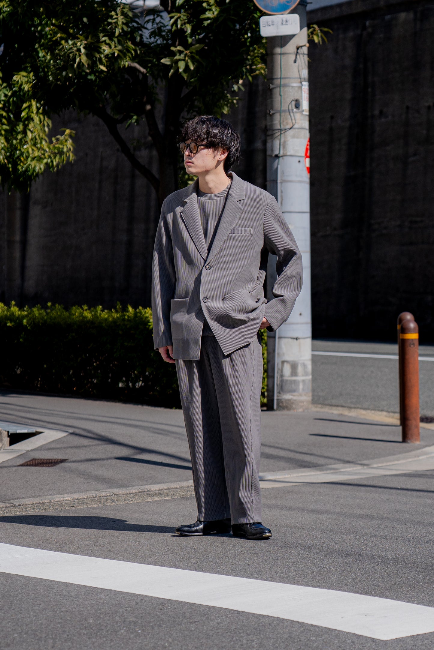 GRADATION PLEATS SINGLE BREASTED JACKET (ST.1125)