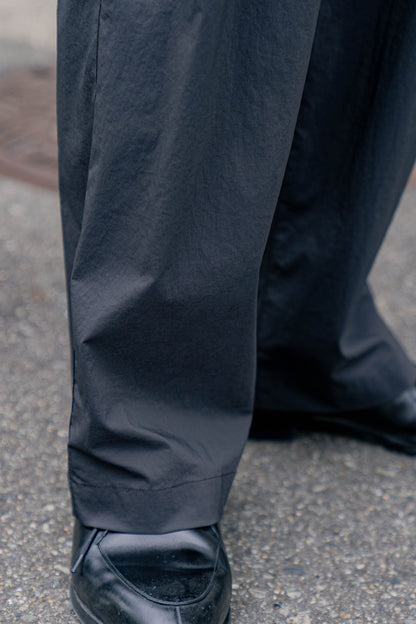 WINDPROOF NYLON EASY WIDE TROUSERS