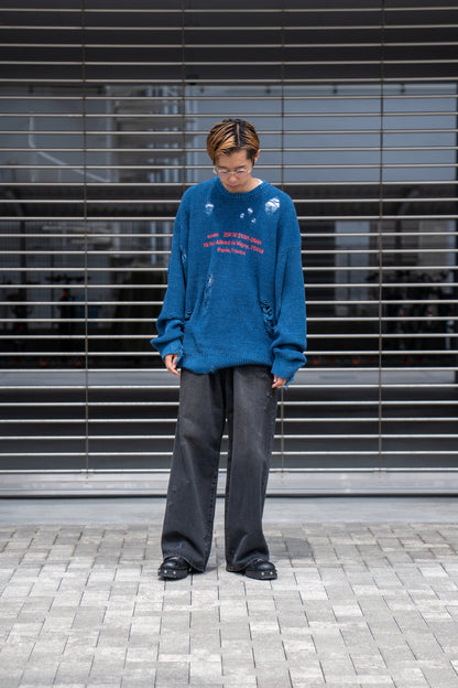 Indigo pullover knit