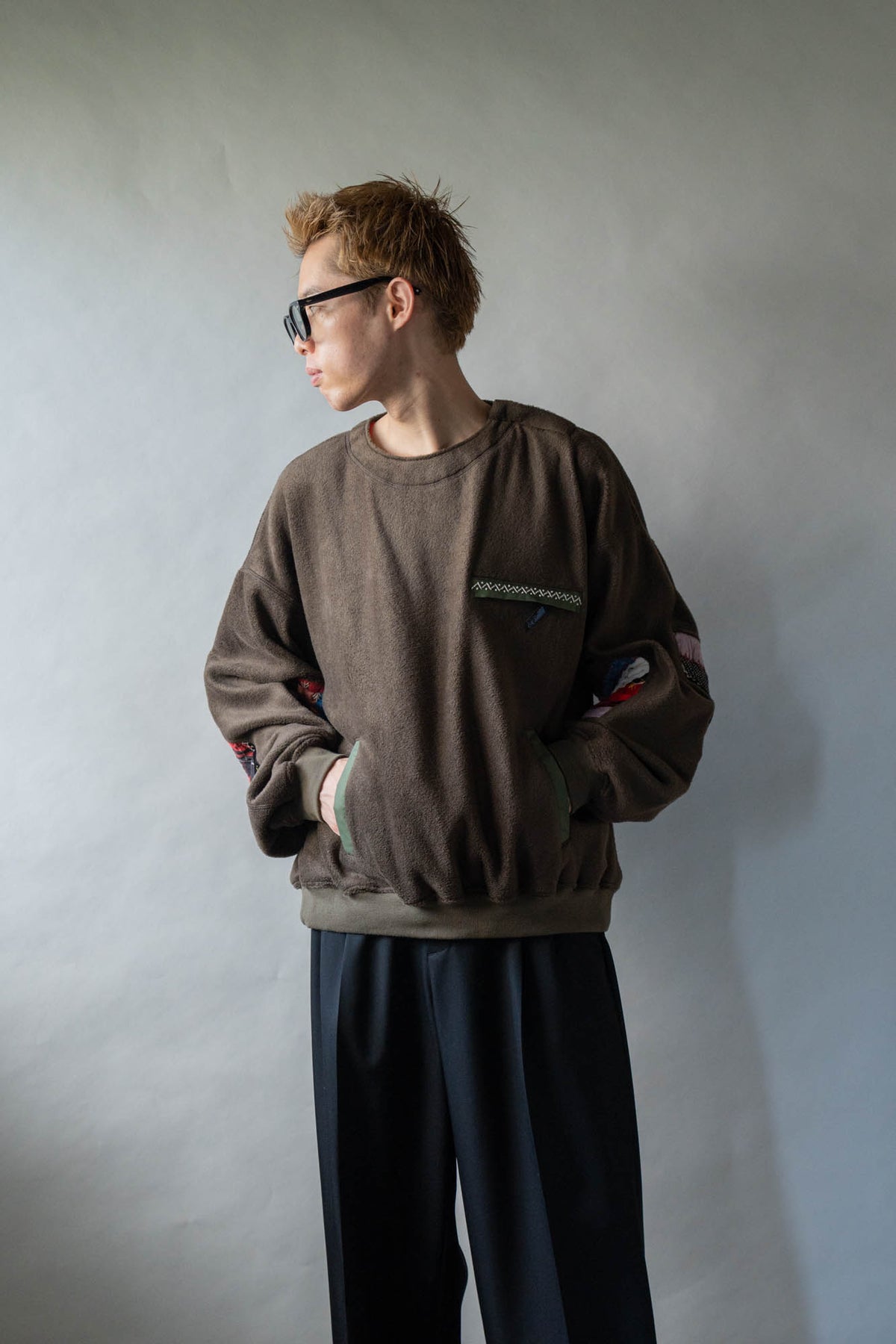 Quilt fleece pullover