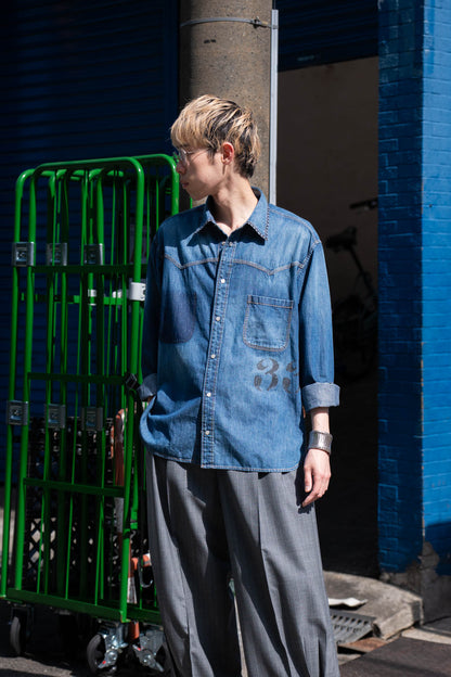 Hand-Embroidered Denim Shirt