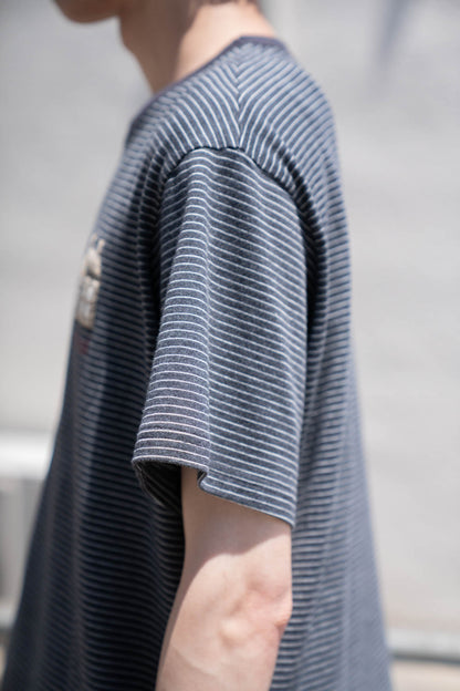 Hand-Embroidered Stripe T-Shirt
