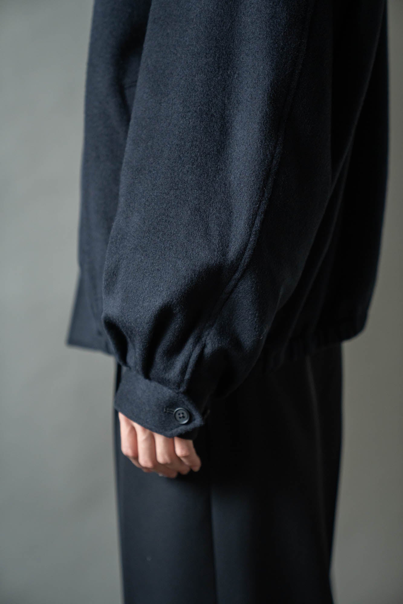 MOUTON COLLAR WOOL CASHMERE PADDED JACKET(ST.1546)