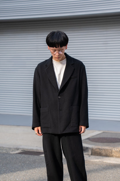 WOOL/CASHMERE FLEECE SINGLE BREASTED JACKET(ST.1268)