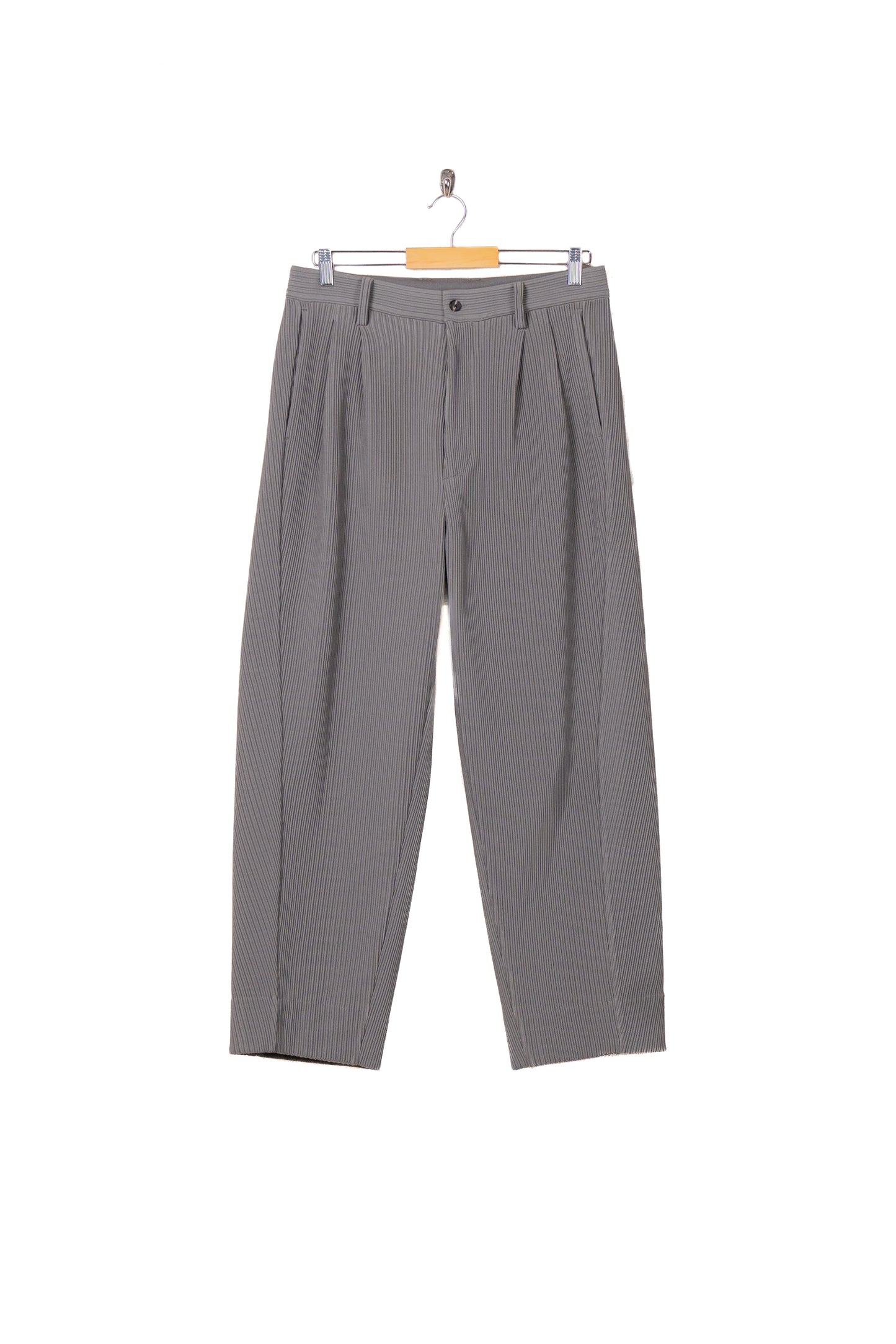 GRADATION PLEATS TWIST SEAM WIDE TROUSERS (ST.1129)