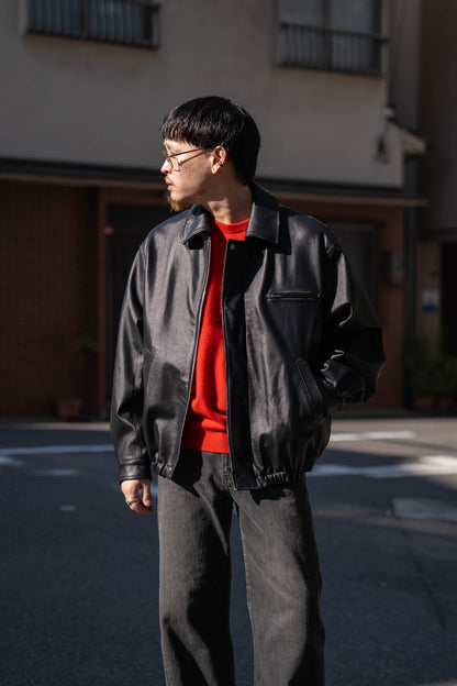 COW LEATHER VINTAGE ZIP JACKET(ST.1380)