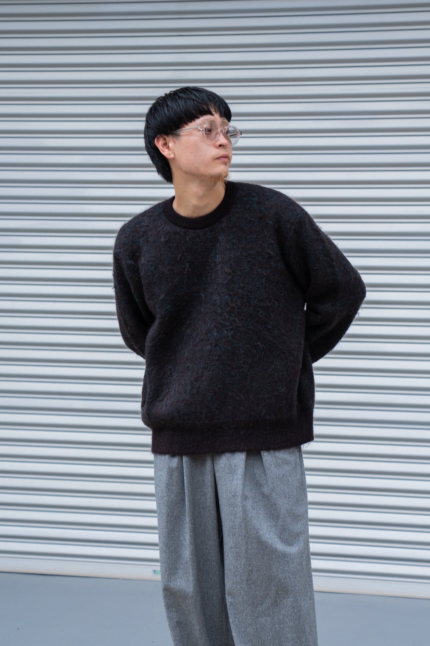 KID MOHAIR MIX JACQUARD KNIT LS(ST.1305)