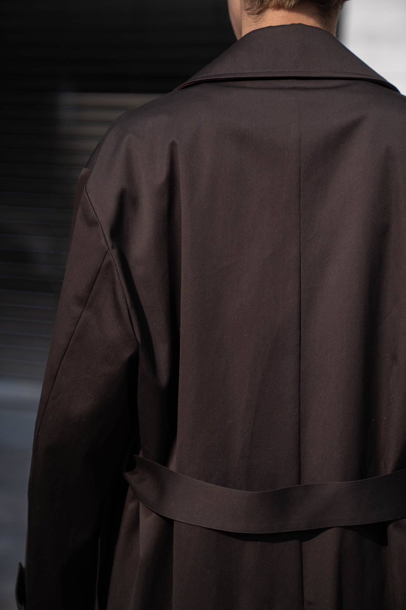 COTTON SATIN OVERSIZED DOUBLE BREASTED COAT(ST.1371)