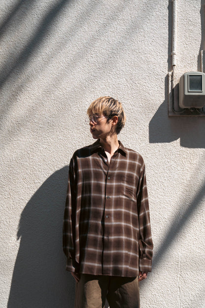 LY/VIS CHECK OVERSIZED LS SHIRT(ST.1461)