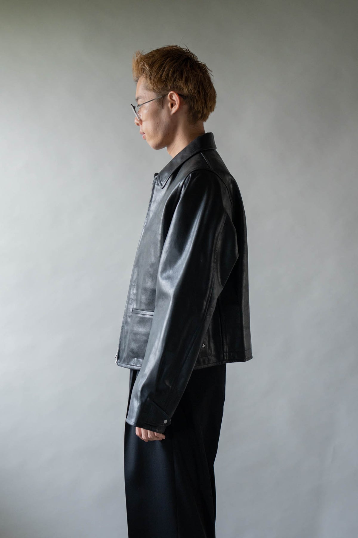 MODIFIED-SLEEVE LEATHER MOTOR JACKET