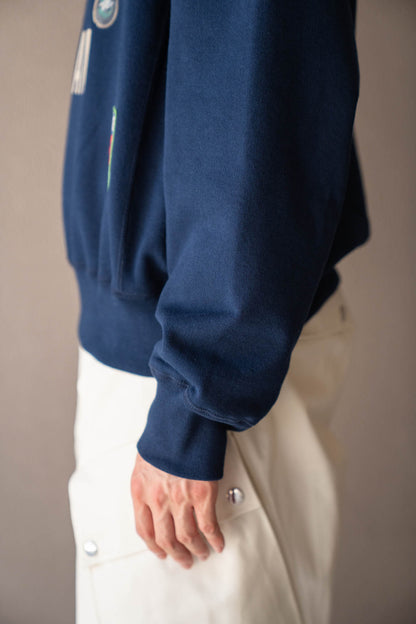 Hand-stitched sweatshirt