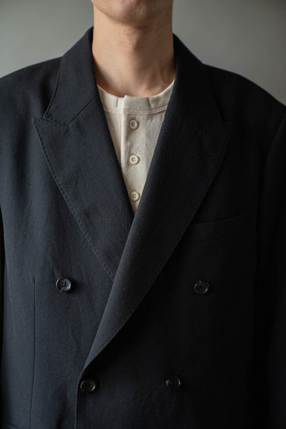 Wool Gabardine Double-Breasted Jacket