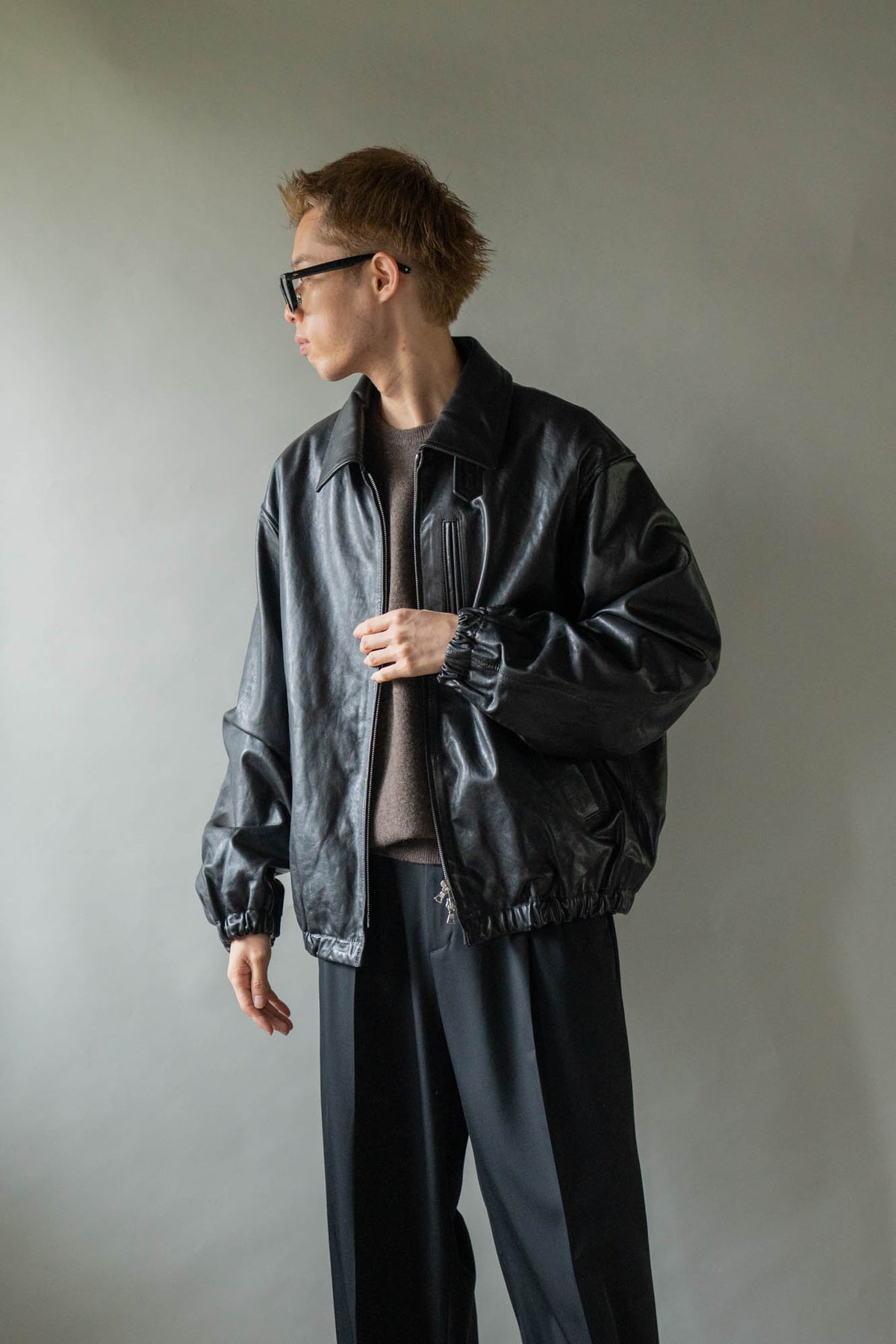 CALF ZIP SHORT JACKET(ST.1550)