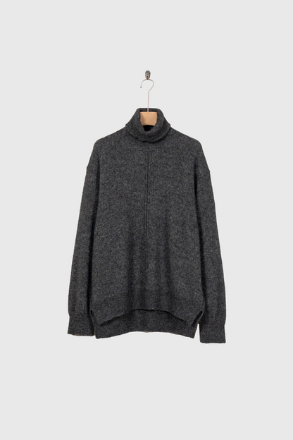 WOOL/ALPACA KNIT LOOSE TURTLE NECK PO(ST.1295)